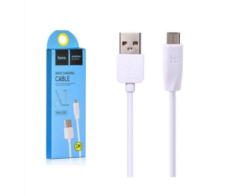 USB кабель HOCO X1 Rapid microUSB 2.4A 1m white